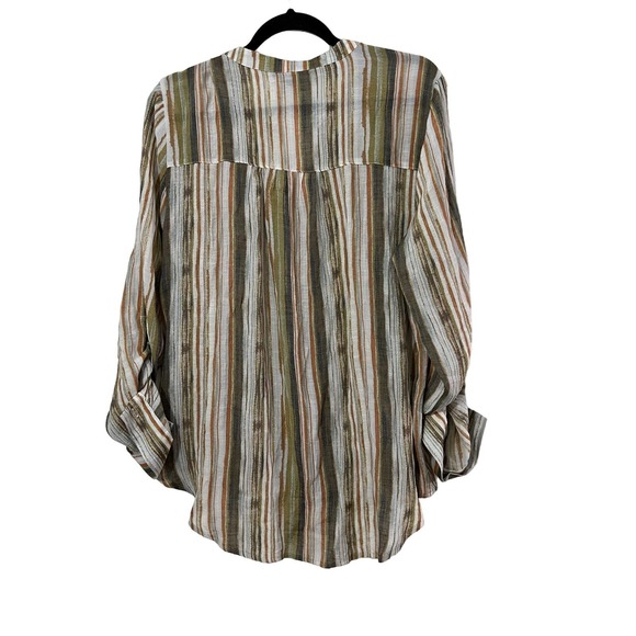 ZAC & RACHEL WOMEN'S ROLL TAB LONG SLEEVE BLOUSE SIZE XL - Picture 5 of 5